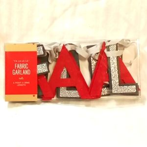 Macy's "FA LA LA LA" Holiday Lane 6' Fabric Christmas Garland NIB